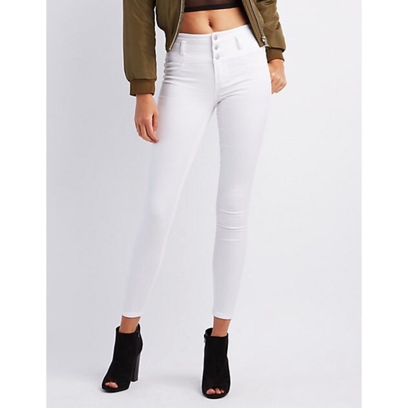 Charlotte Russe Denim - Refuge /  NWT White high waisted skinny jeans